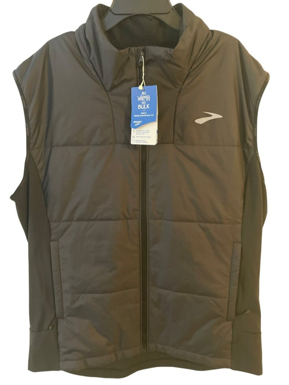 Brooks Shield Hybrid Vest 3.0 Black Lightweight Insulated Men's Sz L MSRP$120NWT